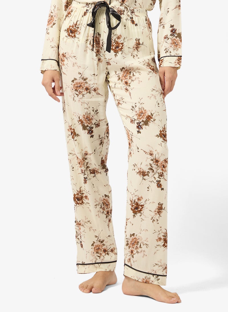 جينجر طقم بيجامة وقميص بأزرار بطبعة زهور - Image 4